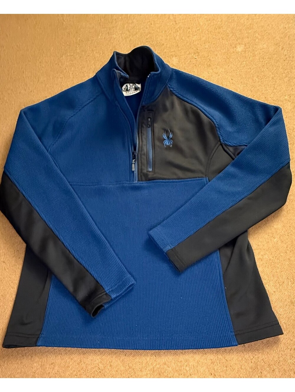 Spyder Men's Half Zip Sweater Gait Knit Pullover Jacket M Blue